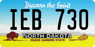 ND license plate IEB730