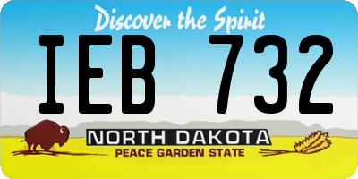 ND license plate IEB732
