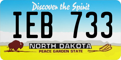 ND license plate IEB733