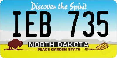 ND license plate IEB735