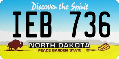 ND license plate IEB736