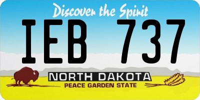 ND license plate IEB737