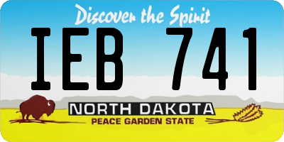 ND license plate IEB741