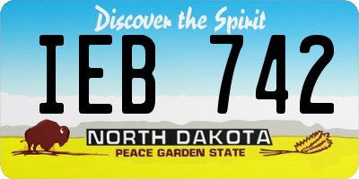 ND license plate IEB742