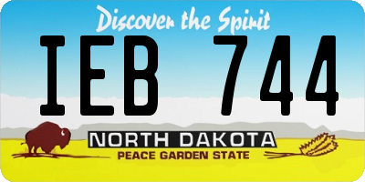 ND license plate IEB744