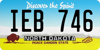 ND license plate IEB746