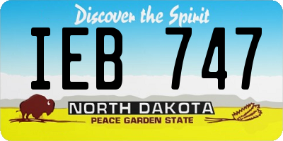 ND license plate IEB747