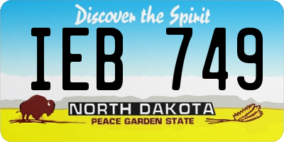 ND license plate IEB749