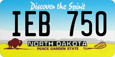 ND license plate IEB750