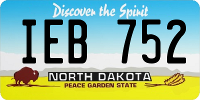 ND license plate IEB752