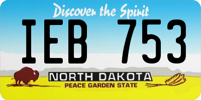 ND license plate IEB753