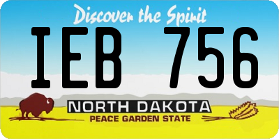 ND license plate IEB756