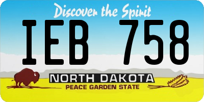ND license plate IEB758