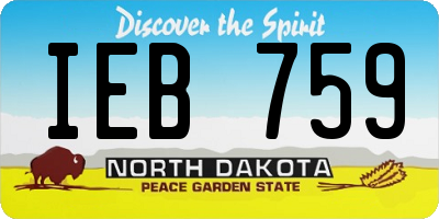 ND license plate IEB759
