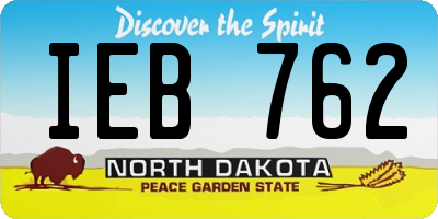 ND license plate IEB762