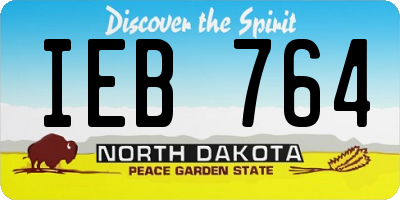 ND license plate IEB764