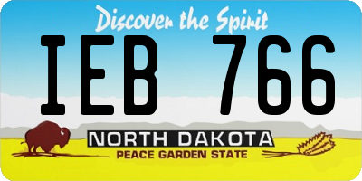 ND license plate IEB766
