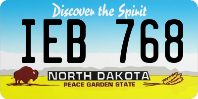 ND license plate IEB768