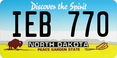 ND license plate IEB770