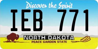 ND license plate IEB771