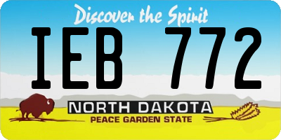 ND license plate IEB772