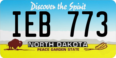 ND license plate IEB773