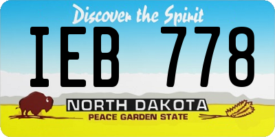 ND license plate IEB778