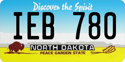 ND license plate IEB780