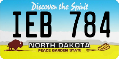 ND license plate IEB784