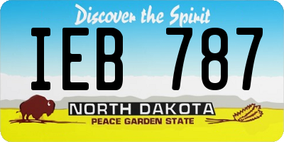 ND license plate IEB787