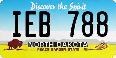ND license plate IEB788