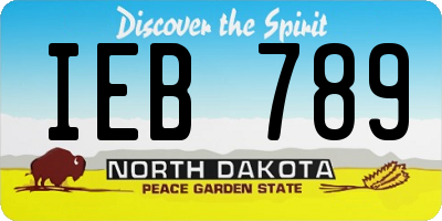 ND license plate IEB789
