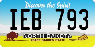 ND license plate IEB793