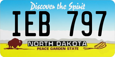 ND license plate IEB797