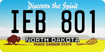 ND license plate IEB801