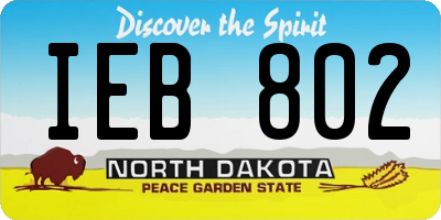 ND license plate IEB802