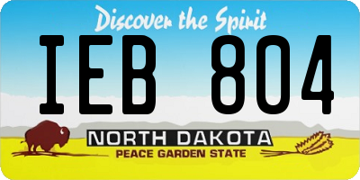 ND license plate IEB804