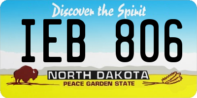 ND license plate IEB806