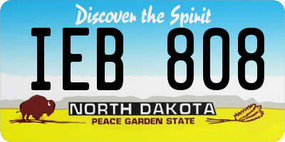 ND license plate IEB808