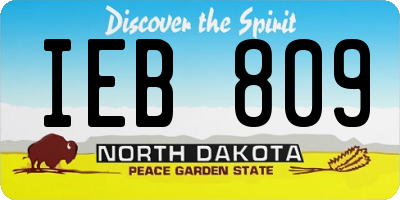 ND license plate IEB809