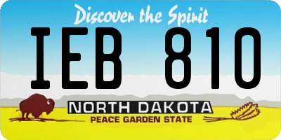 ND license plate IEB810