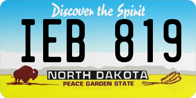 ND license plate IEB819