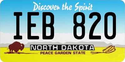 ND license plate IEB820