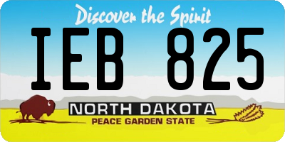 ND license plate IEB825