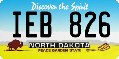 ND license plate IEB826