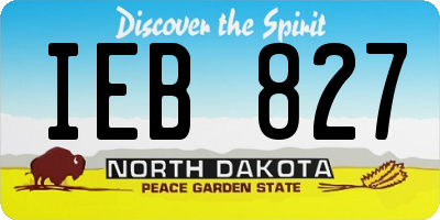ND license plate IEB827