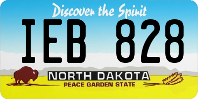 ND license plate IEB828