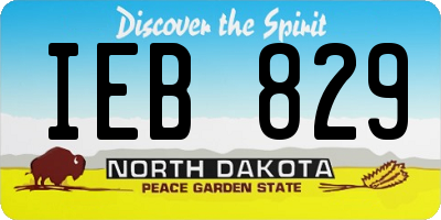 ND license plate IEB829