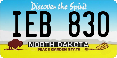 ND license plate IEB830