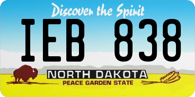 ND license plate IEB838